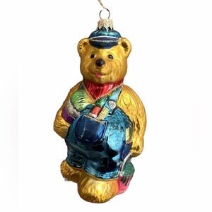 Handblown Glass Kurt Adler Polonaise Komozja Ornament - Painter Bear - Christmas